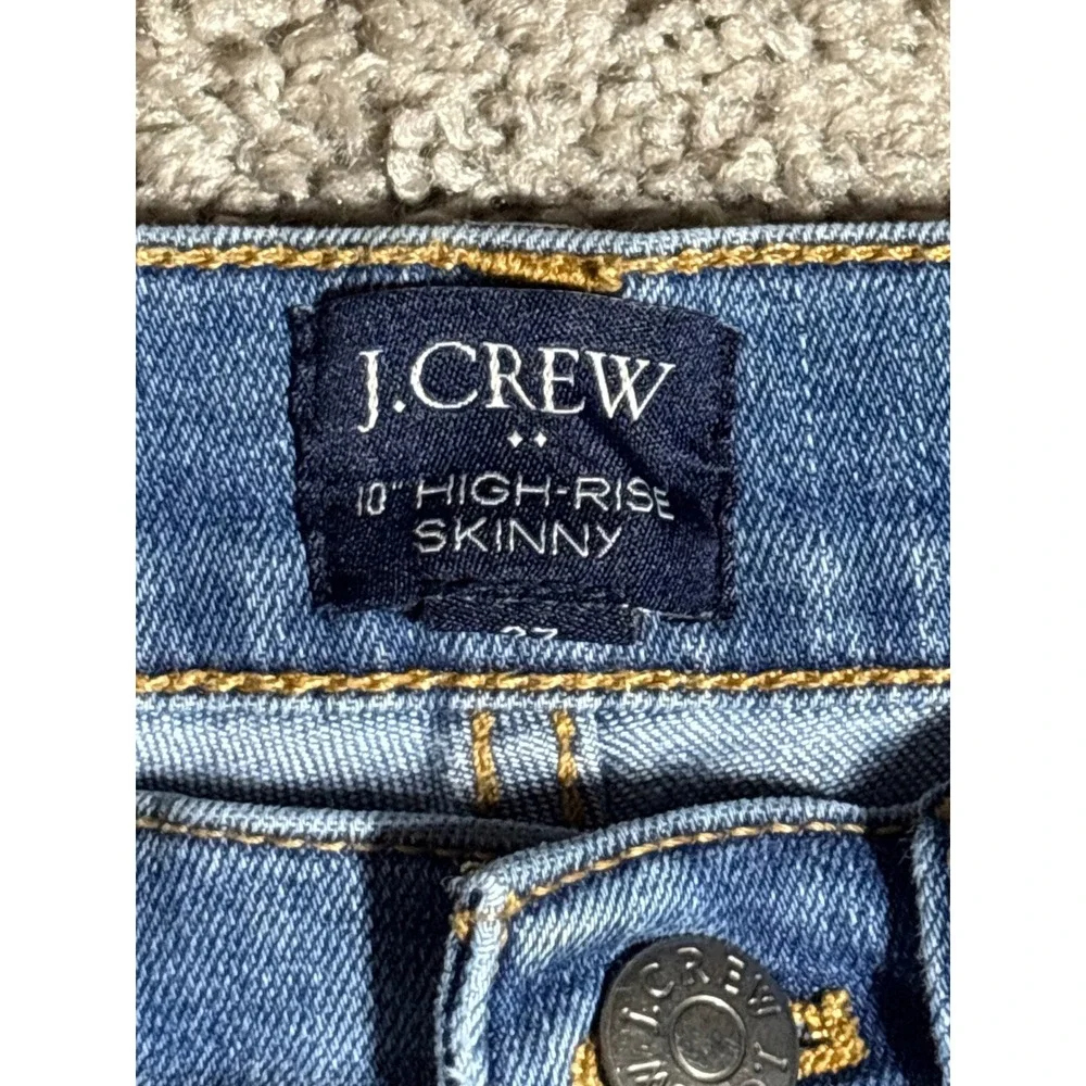 J.Crew Women High Rise Skinny Jeans Medium Wash Blue Denim Pants Size 10